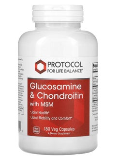 Protocol For Life Balance Glucosamine & Chondroitin with MSM 180 Veg Capsules 