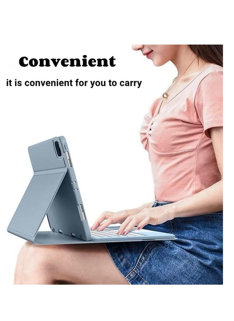 Generic - Arabic and English Keyboard Case Compatible with Samsung Galaxy Tab S10 Plus/Tab S10+ 12.4 inch (2024) -Touchpad Detachable Keyboard -Slim Leather Folio Smart Cover - Image 1