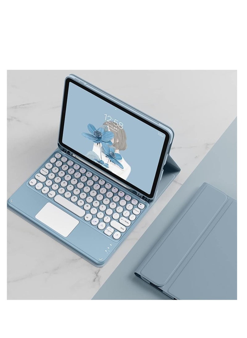 Generic - Arabic and English Keyboard Case Compatible with Samsung Galaxy Tab S10 Plus/Tab S10+ 12.4 inch (2024) -Touchpad Detachable Keyboard -Slim Leather Folio Smart Cover - Image 1