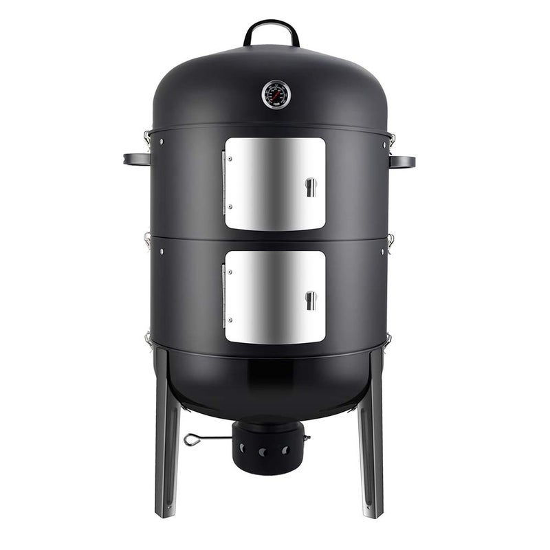 Realcook Charcoal BBQ Smoker Grill - 20 Inch Vertical Smoker for Outdoor Cooking Grilling - Image 1