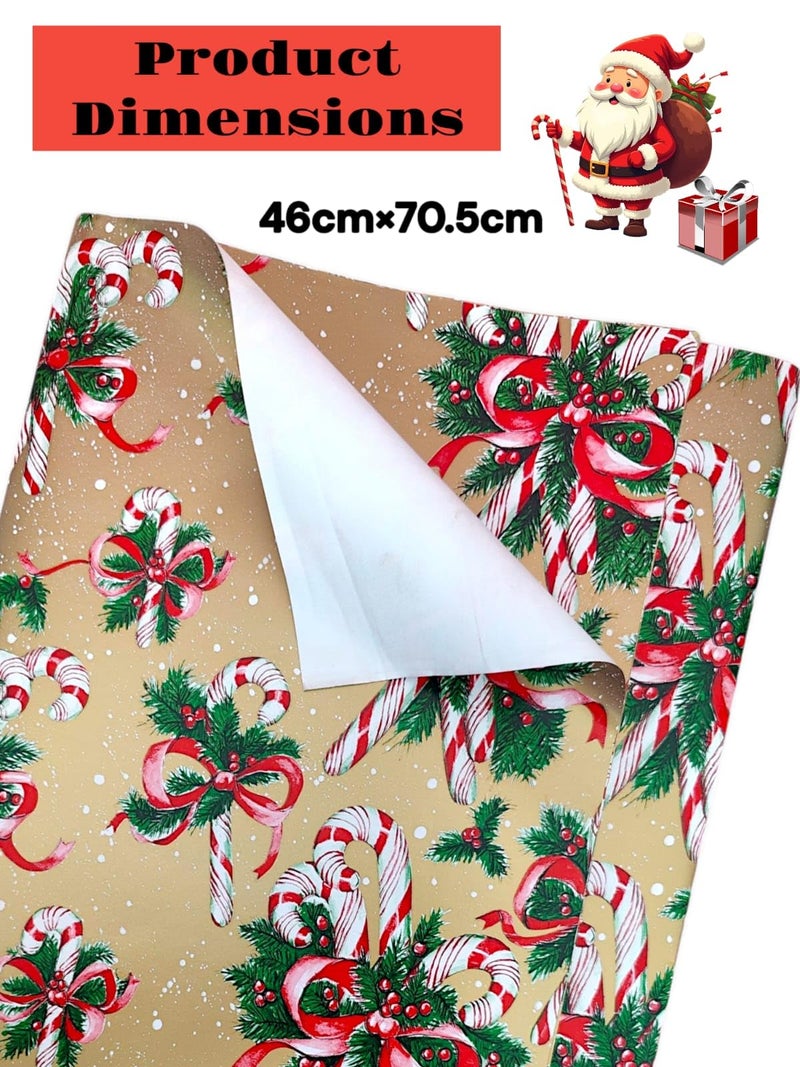 Tera13 TERA 13 Wrapping Paper For Gift Packing, Rapping Sheet For Girls, Christmas Theme Wrapping Paper Roll, Gift Rapping Paper For Kids, Decoration Paper, Notebook Cover, Santa Claus Wrapping Sheet (5 pcs) - Image 4