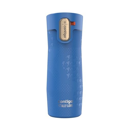 Contigo x Ally Love Stainless Steel Vacuum-Insulated Travel Mug with Autoseal and Easy Clean Lid, Spill-proof, Keeps Drinks cold 24 hrs & hot for 11 hrs, BPA Free, 16oz., West Loop 3.0, Stellar Jay - Image 1