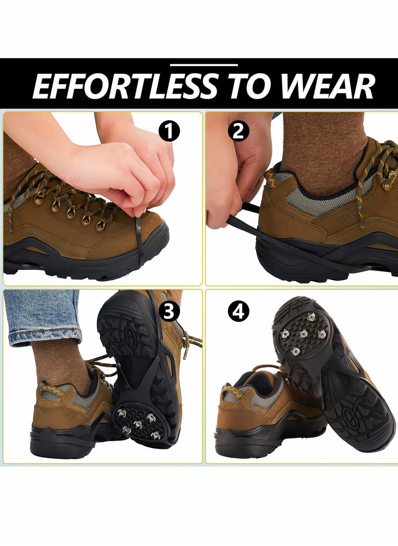 Generic 2 Pairs Non-Slip Gripper Spikes Claw, Universal Ice Non-Slip Shoe Spikes, Anti-Skid Snow Ice Shoe Spikes with 5 Tooth Steel Nails for Hiking, Mountaineering, Skiing, Walking Shoes, Boots  - Image 3