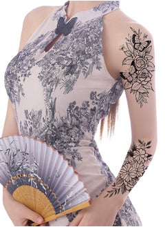 Generic Flower arm flower tattoo stickers High-end simulation large picture dark arm temporary tattoo stickers A  - Image 4