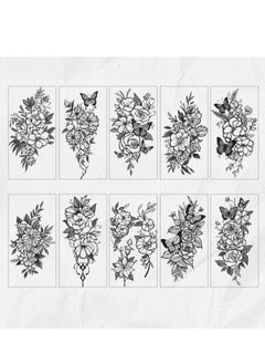 Generic Flower arm flower tattoo stickers High-end simulation large picture dark arm temporary tattoo stickers A  - Image 2