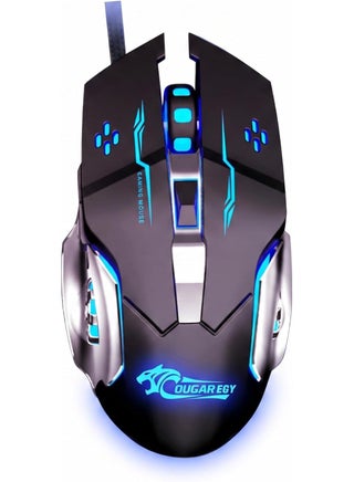 ماوس ألعاب سلكي COUGAR-EGY X20، 3200 نقطة لكل بوصة، 6 أزرار قابلة للبرمجة، إضاءة RGB، تصميم مريح، أسود