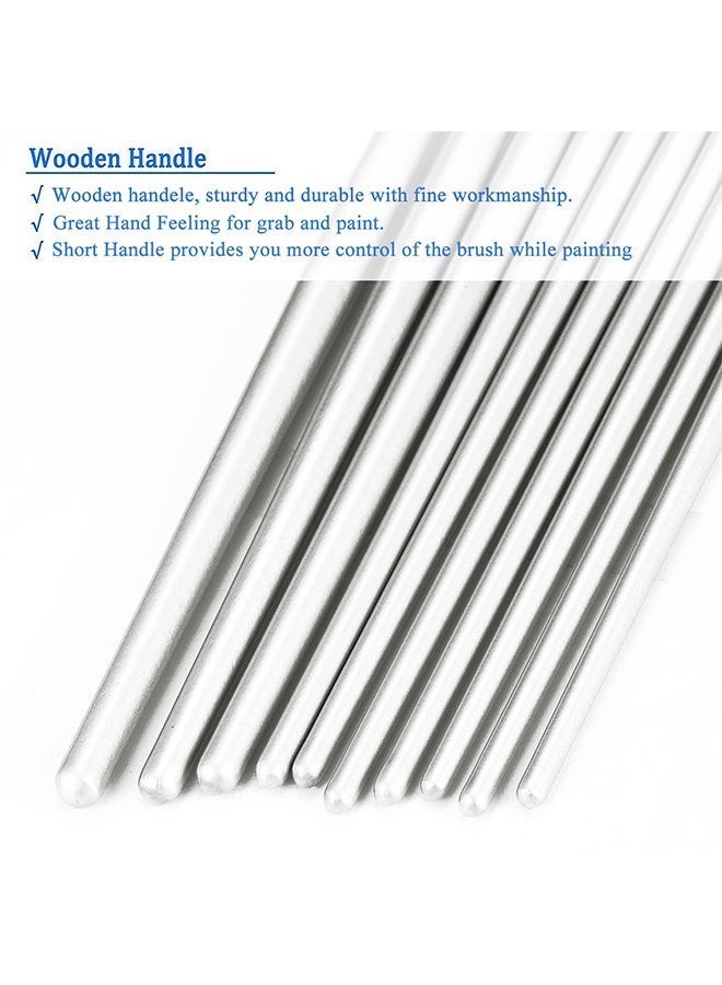 BOFAN 4 Pack 40 Pcs Round-Pointed Tip Paintbrushes Nylon Hair Artist Acrylic Paint Brushes for Acrylic Oil Watercolor, Face Nail Art, Miniature Detailing & Rock Painting,(Black&White） - Image 5