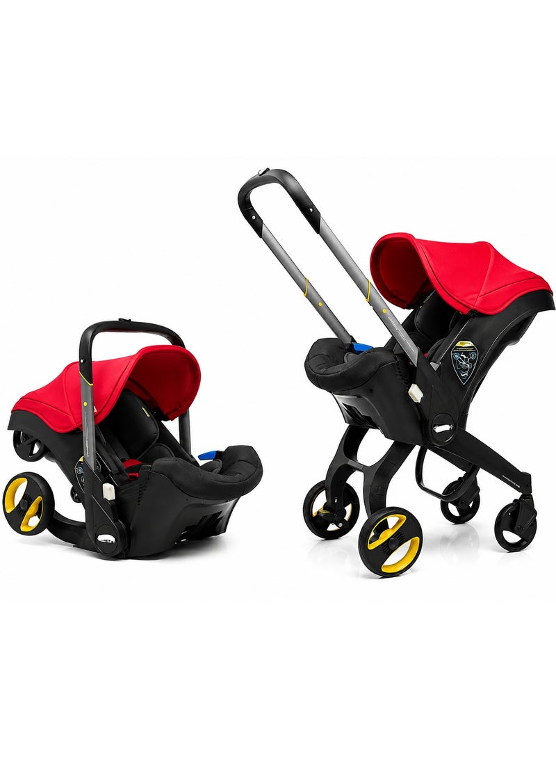 baby stroller made of aluminum alloy, polypropylene, and soft fabric. Instantly folds from a car seat to a stroller in seconds. - Image 1