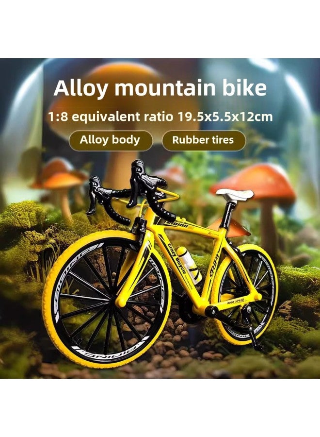 【1:8 Racing】 Alloy Bicycle Car Model Ornaments Off-road Mountain Boy Toy Gift Wholesale-Color:【shock Absorbing Bicycle】 Green - Image 3