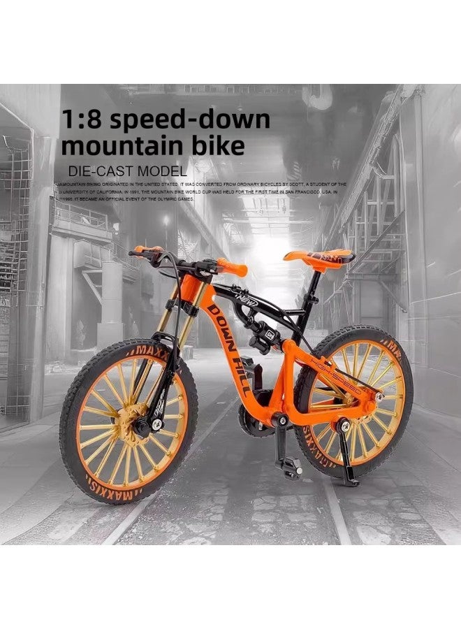 【1:8 Racing】 Alloy Bicycle Car Model Ornaments Off-road Mountain Boy Toy Gift Wholesale-Color:【shock Absorbing Bicycle】 Green - Image 2