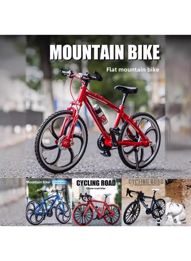 【1:8 Racing】 Alloy Bicycle Car Model Ornaments Off-road Mountain Boy Toy Gift Wholesale-Color:【shock Absorbing Bicycle】 Green - Image 5