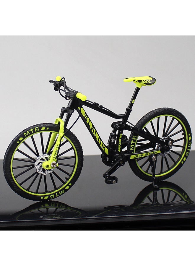 【1:8 Racing】 Alloy Bicycle Car Model Ornaments Off-road Mountain Boy Toy Gift Wholesale-Color:【shock Absorbing Bicycle】 Green - Image 1