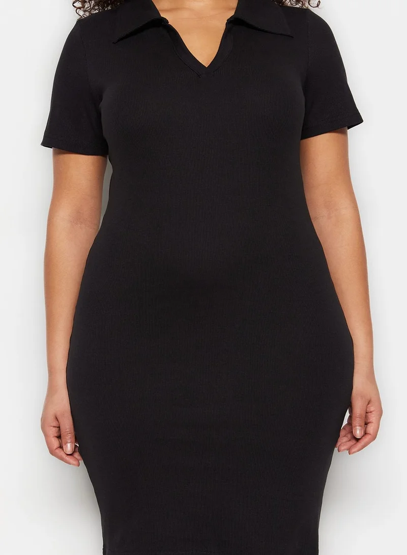 ترينديول كيرف Polo Neck Knitted Dress