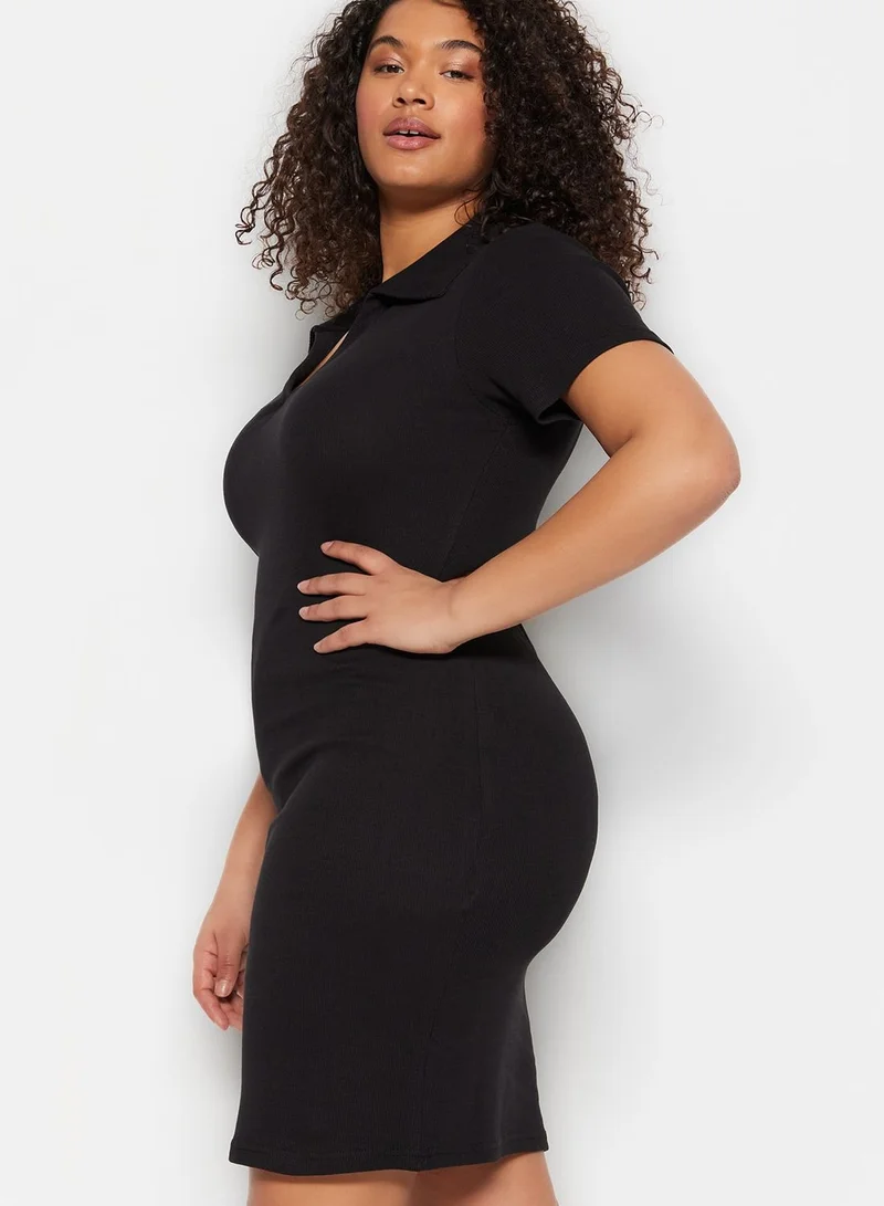 ترينديول كيرف Polo Neck Knitted Dress