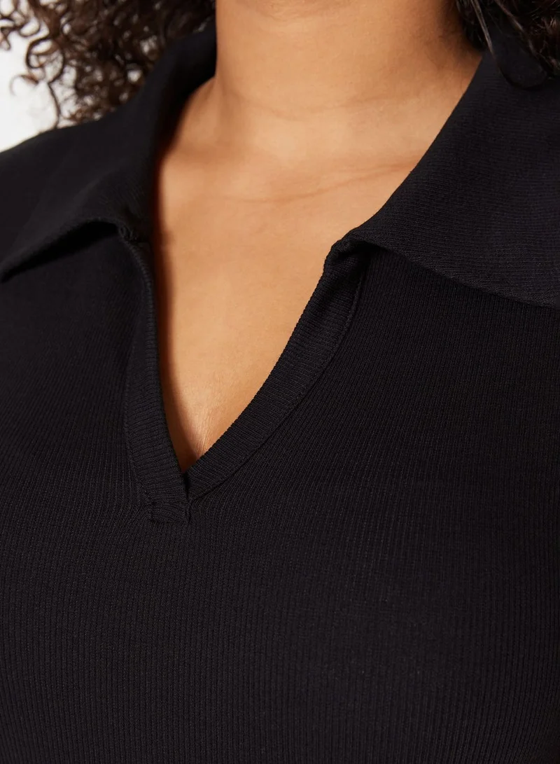 ترينديول كيرف Polo Neck Knitted Dress