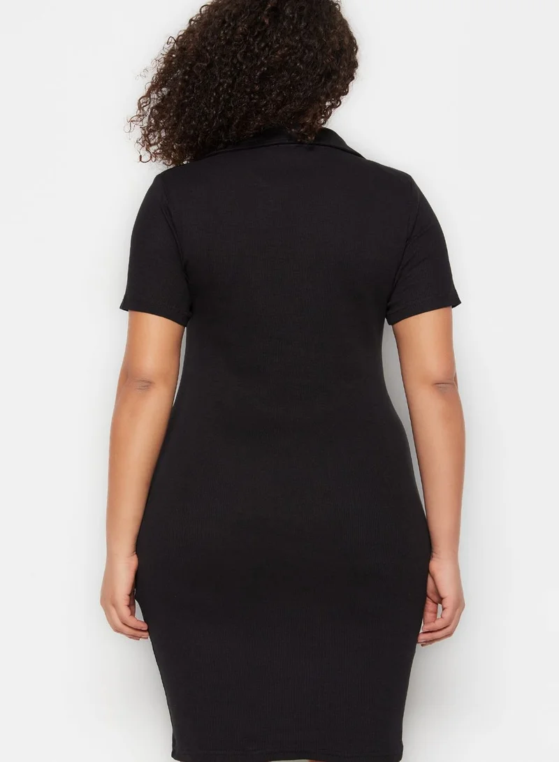 ترينديول كيرف Polo Neck Knitted Dress