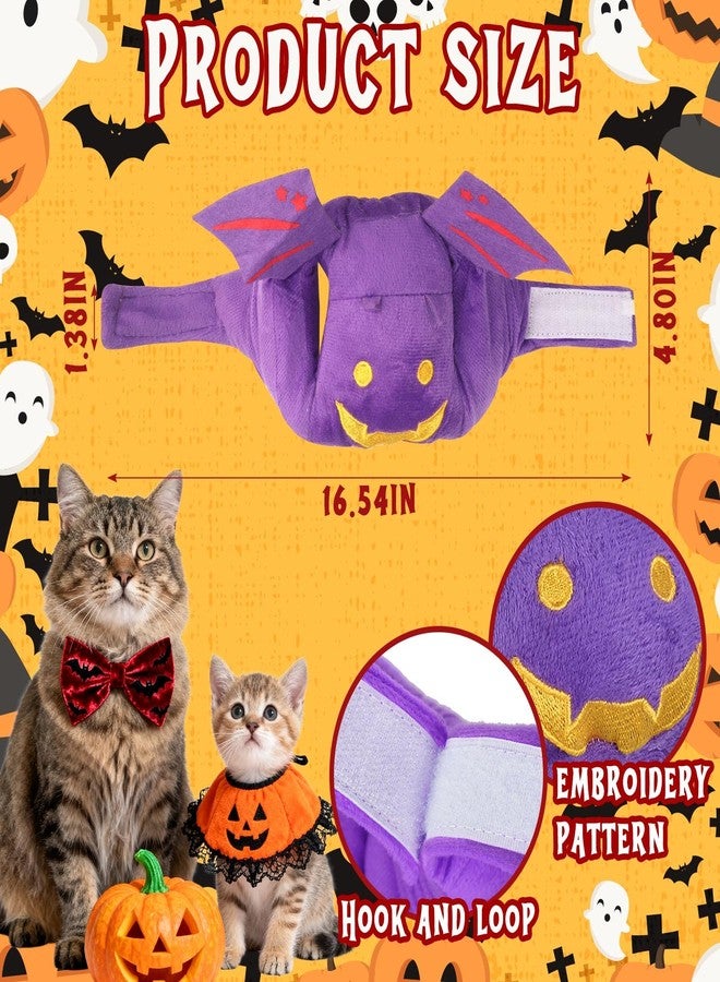 Habbiful Cat Halloween Costumes Halloween Bat Wing Hat for Dogs Cats Adjustable Cute Purple Bat Cap Festival Pet Head Dress Up Accessories for Halloween Puppy Kitten Cosplay Costume Gifts - Image 2