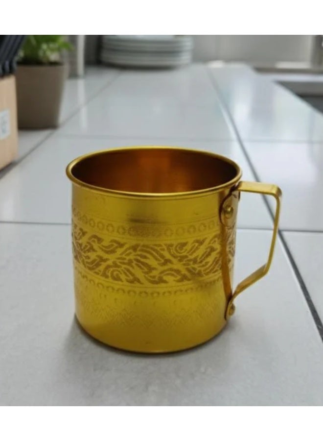 AKDC Aluminium Mug – Deluxe Gold Design | 10 cm Premium Drinkware Collection - Image 2