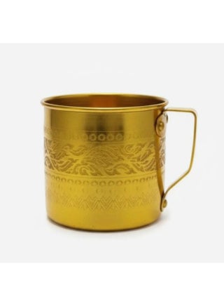 AKDC Aluminium Mug – Deluxe Gold Design | 10 cm Premium Drinkware Collection