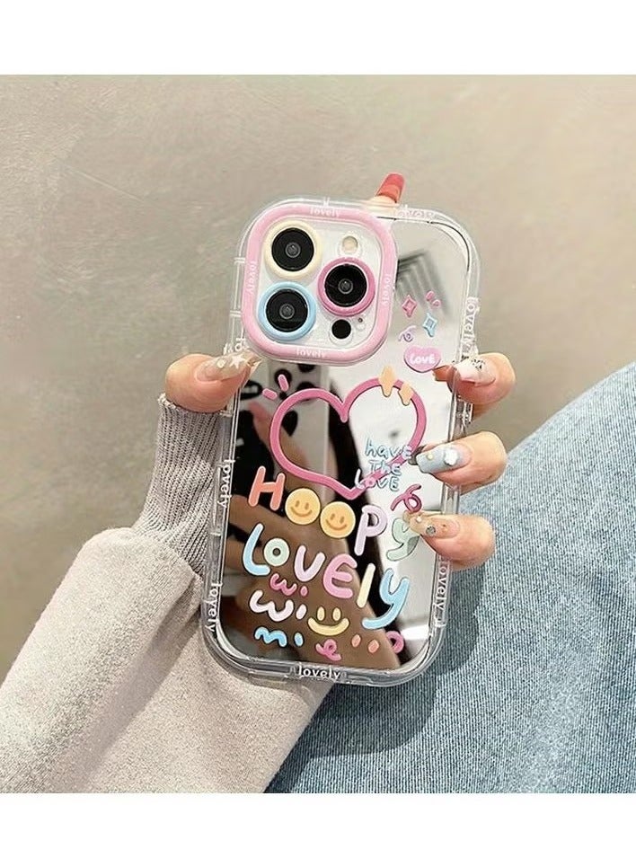 Adorable Girl Heart Mirror Phone Case for iPhone 16 Pro Max Shockproof Back Cover - Image 2