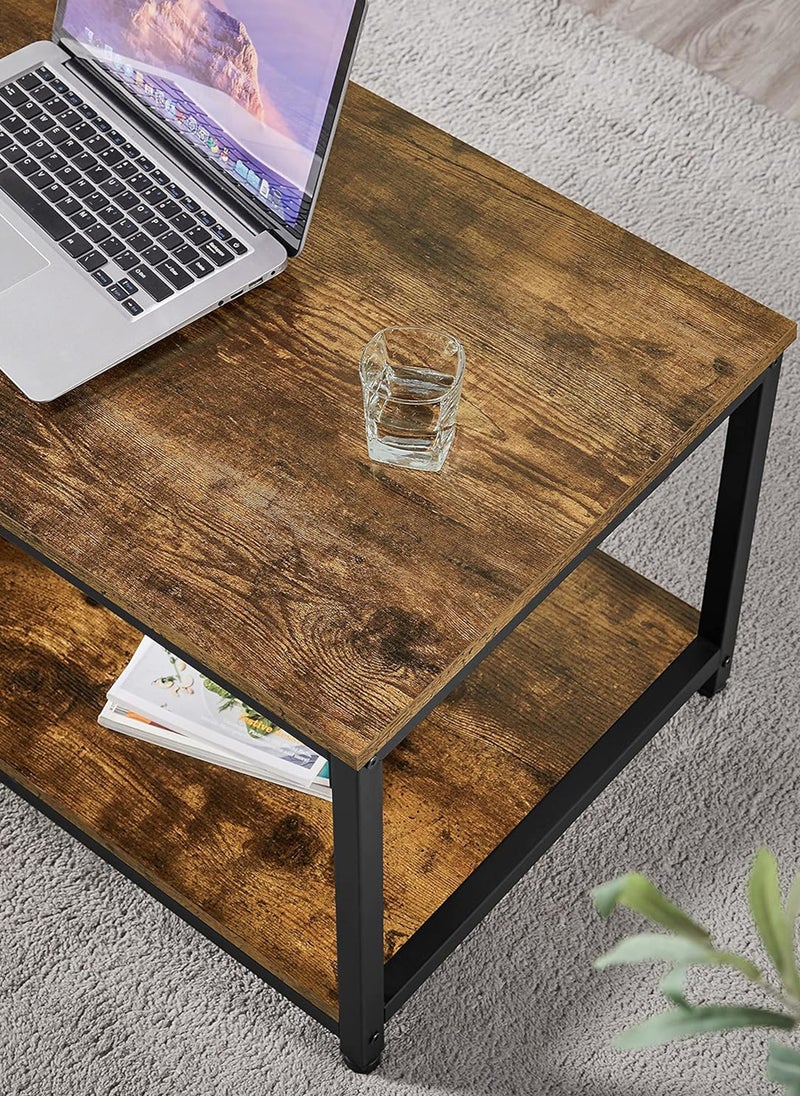 Sharpdo Living Room Furniture Double-Layer Coffee Table, Simple Tea Table 100*50*46CM - Image 3