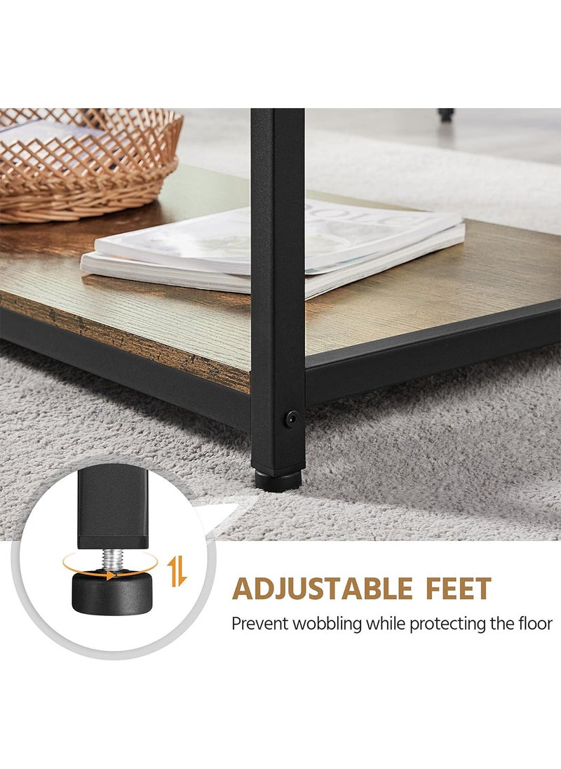 Sharpdo Living Room Furniture Double-Layer Coffee Table, Simple Tea Table 100*50*46CM - Image 5