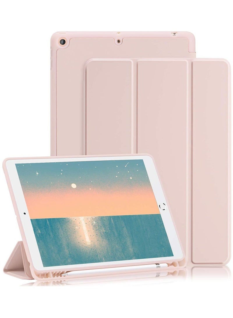 Raxoom iPad 9th/8th/7th Generation Case (2021/2020/2019) - iPad 10.2-Inch Case with Pencil Holder, Slim Soft TPU Back Smart Magnetic Stand (Light Pink) - Image 1