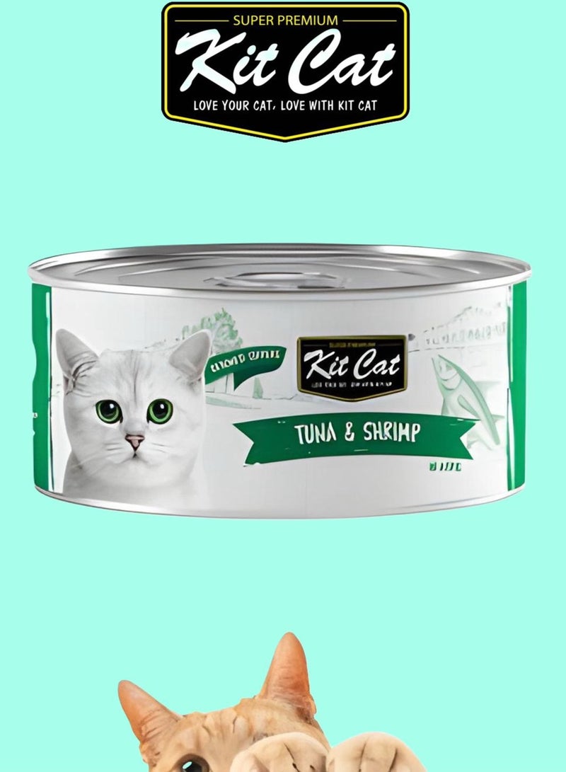 كيت كات كت كات ( 24 عبوة ) طعام رطب بنكهة التونة و الجمبري  لقطط الصغيرة و الكبيرة / 80 غرام - Image 2