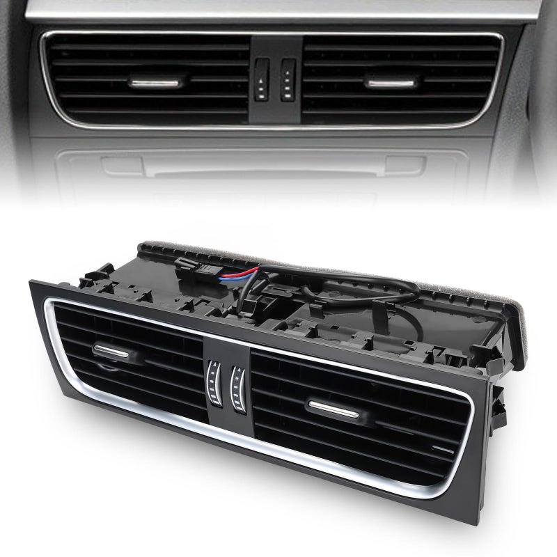 JDMON Center Dash AC Outlet Air Vent Replacement for Audi A4A4 Quattro 2008 2009 2010 2011 2012 Replacement for 8T2820951D 8KD820951 Front Console Dashboard Air Condition Vent Grille Panel