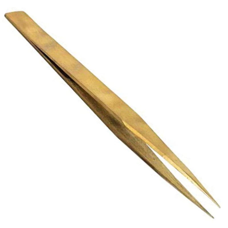 DIY Crafts Pack Of 7 Pcs Brass Tweezers Anti Magnetic Brass Tweezers Wa Pack Of 7 Pcs Brass Tweezers - Image 1