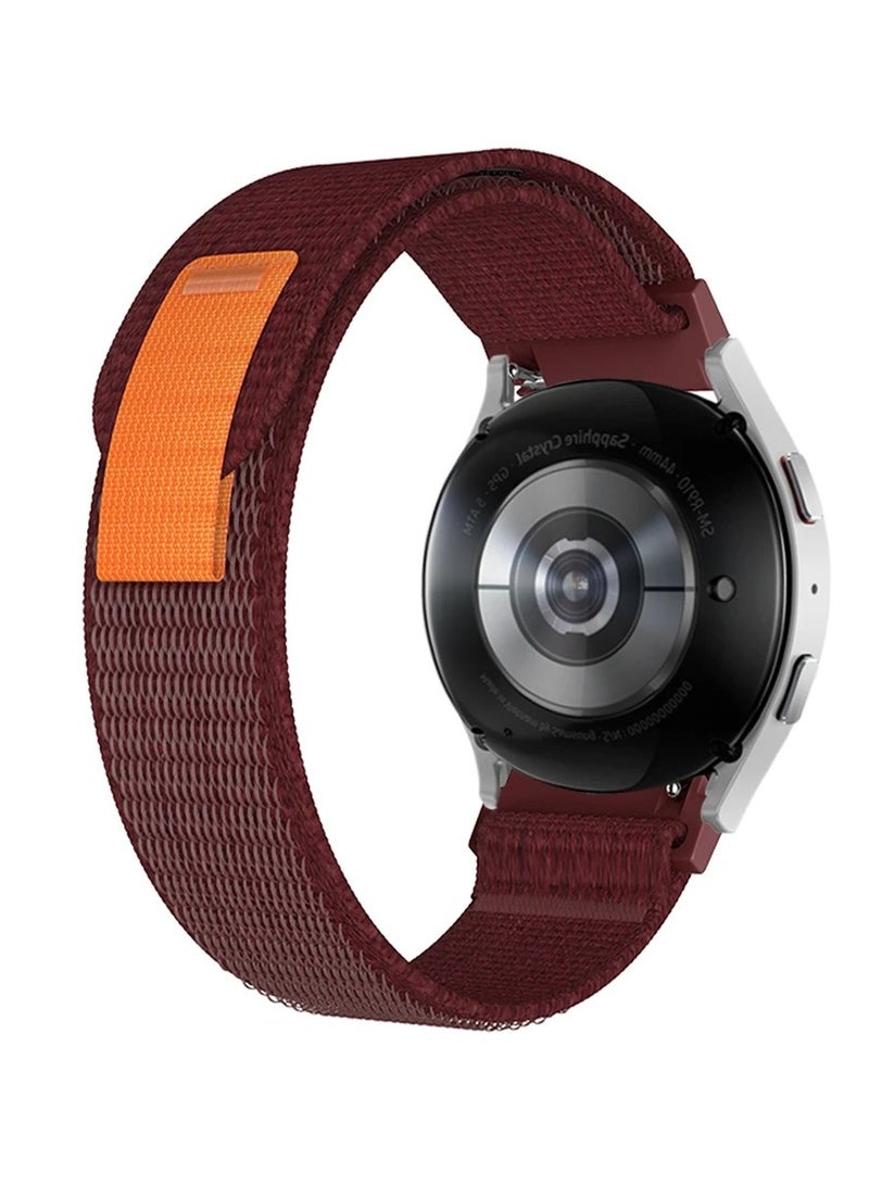 Band Nylon 20MM Band For Samsung Gear Sport/Watch 6/Watch 4 5 /Watch 5 Pro/S2 classic/active 2 40mm 44mm/Amazfit GTS 3/ GTS 4/GTS4 Mini/Bip 3 Pro/GTS2/Bip u (Dark Red)