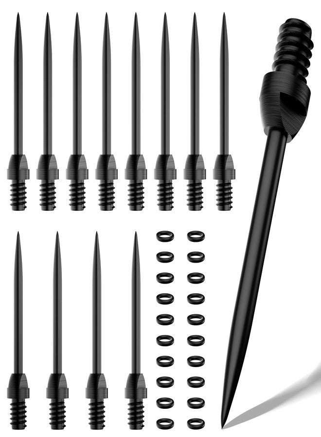 MageRabbit Steel Dart Tips, 12 Pcs Dart Tips, Dart Points, Dart Conversion Points, with 20 Pcs O Type Rubber Rings - Image 1