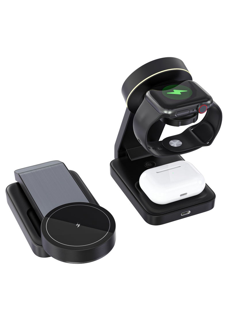 General Foldable Magnetic 3-in-1 Wireless Charger: Apple Mobile Phone Stand for Wireless Charging  - Image 1