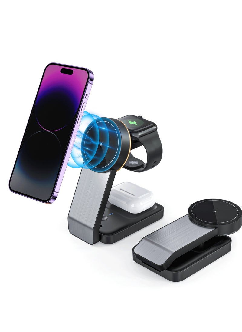 General Foldable Magnetic 3-in-1 Wireless Charger: Apple Mobile Phone Stand for Wireless Charging  - Image 4