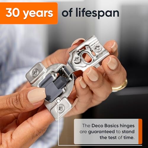Decobasics 20 Pack Soft Close Cabinet Hinges – 3/4" Overlay for Kitchen Cabinet Doors, Face Frame Concealed Hidden Hinges – Stainless Steel, Self-Closing with 3-Way Adjustment & Slow Close Damper - Image 5