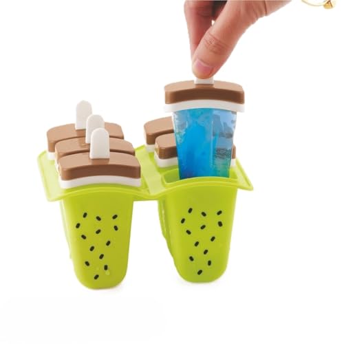 PUTHAK Mix Fruits Kulfi Maker Ice Cream Mould, Plastic Food Grade, BPA Free, Odourless, Unbreakable, Random Color Will Be Sent, Pack of 1 Piece (6 Count of Slots) - Image 1
