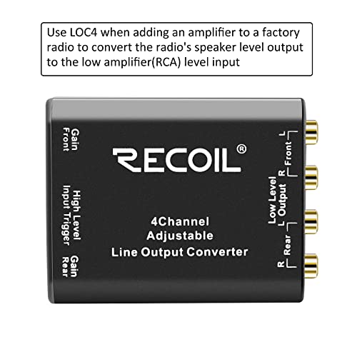Recoil LOC4 Four Channel Speaker Cable to RCA Adjustable Line Output Converter with Remote Turn On - Image 2