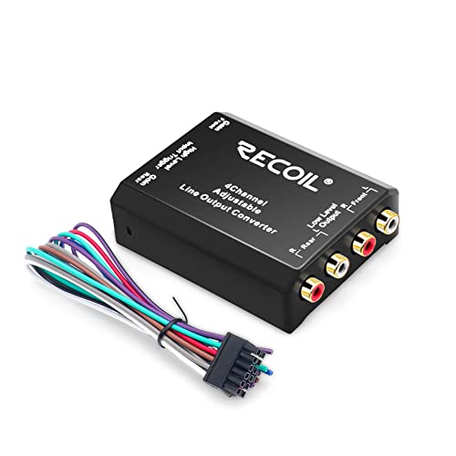 Recoil LOC4 Four Channel Speaker Cable to RCA Adjustable Line Output Converter with Remote Turn On - Image 1