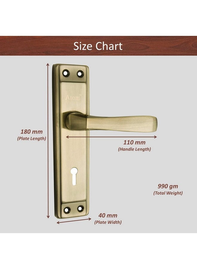 ATOM Atom Door Lock for Home - 6 Lever Double Stage Lockset | Brass Antique Finish | 8inch Handle Perfect for House, Hotel & Office (Model 607KY)  - Image 2
