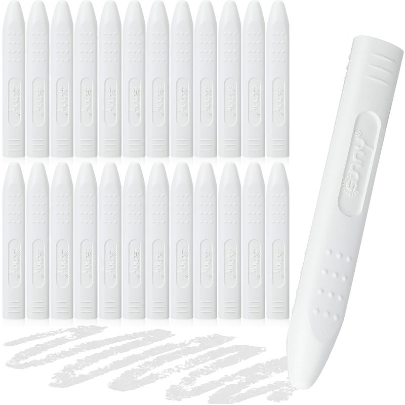 Fuyoooo 24 Pcs White Jumbo Crayons Bulk Single Color Giant Crayons Nontoxic Washable Unbreakable No Mess Easygrip for Safe Coloring Gifts Arts and Crafts Essentials - Image 3