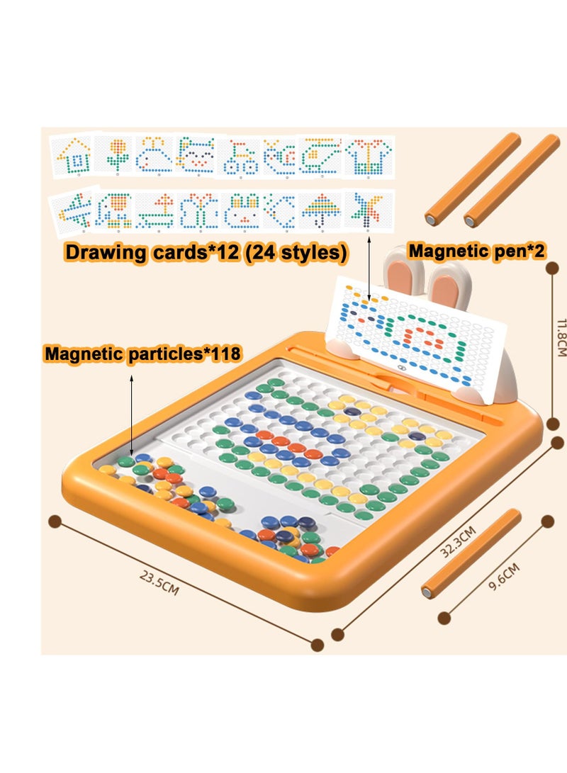 Zikra Magnetic Drawing Board for Kids, Doodle Board for Kids & Toddlers, Magnetic Dot Art for Toddlers with Magnetic Pen & Beads, Montessori Educational Supplies, for 3 4 5 6 Year Old Boys Girls - Image 4