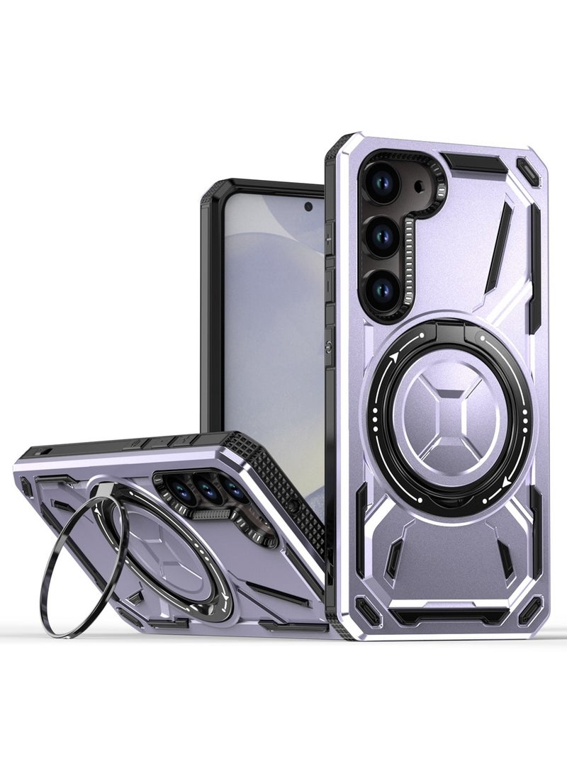 SHIELD EGYPT For Samsung Galaxy S24 Armored II Series Mag-Safe Magnetic Holder Phone Case (Purple)