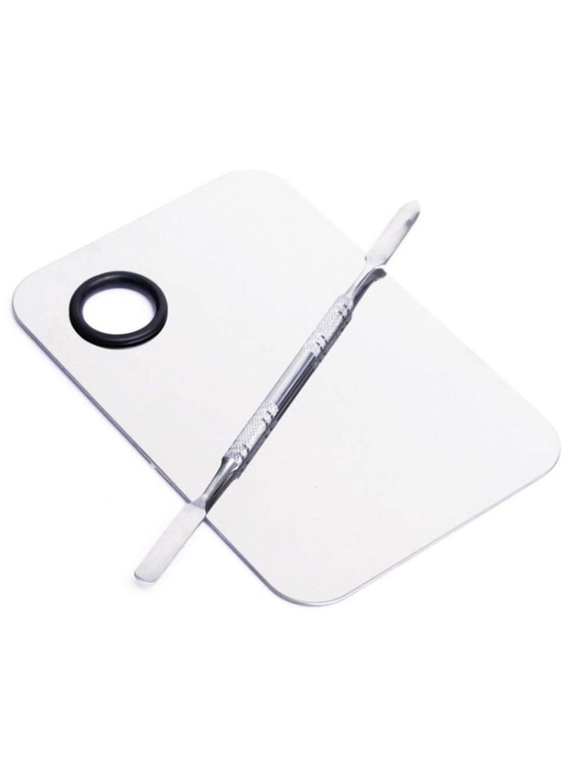 أوريتي لوحة مكياج احترافية من الفولاذ المقاوم للصدأ مع أداة ملعقة وأداة فنية للمكياج - Image 1