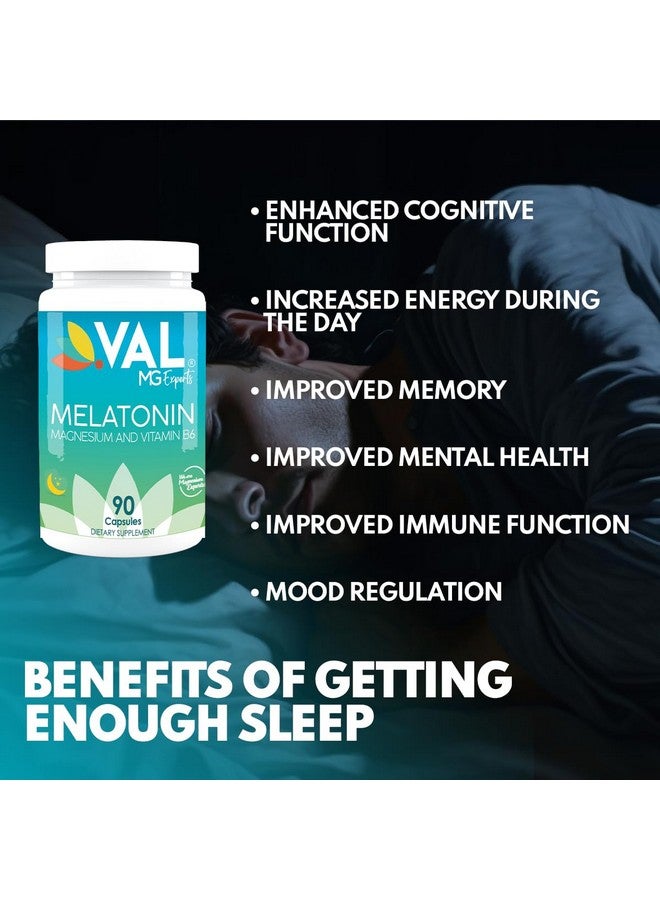 VAL Mg Experts Melatonin 3mg with Vitamin B6 & Magnesium | 90-Day Supply | Sleep Support & Healthy Circadian Rhythm | Non-GMO, Gluten-Free, Antioxidant Formula - Image 5