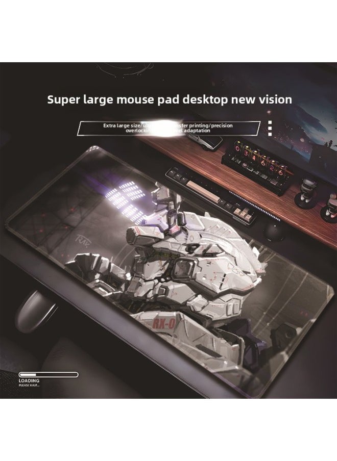 Mouse Pad A Generation Of Oversized Rubber Table Pad Animation Game Precision Lock Edge Mouse Pad Electric Competition Dirt-resistant-Color:900*400*3mm-Pattern:K35-Gundam White