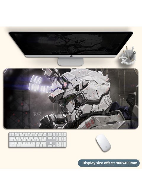 Mouse Pad A Generation Of Oversized Rubber Table Pad Animation Game Precision Lock Edge Mouse Pad Electric Competition Dirt-resistant-Color:900*400*3mm-Pattern:K35-Gundam White