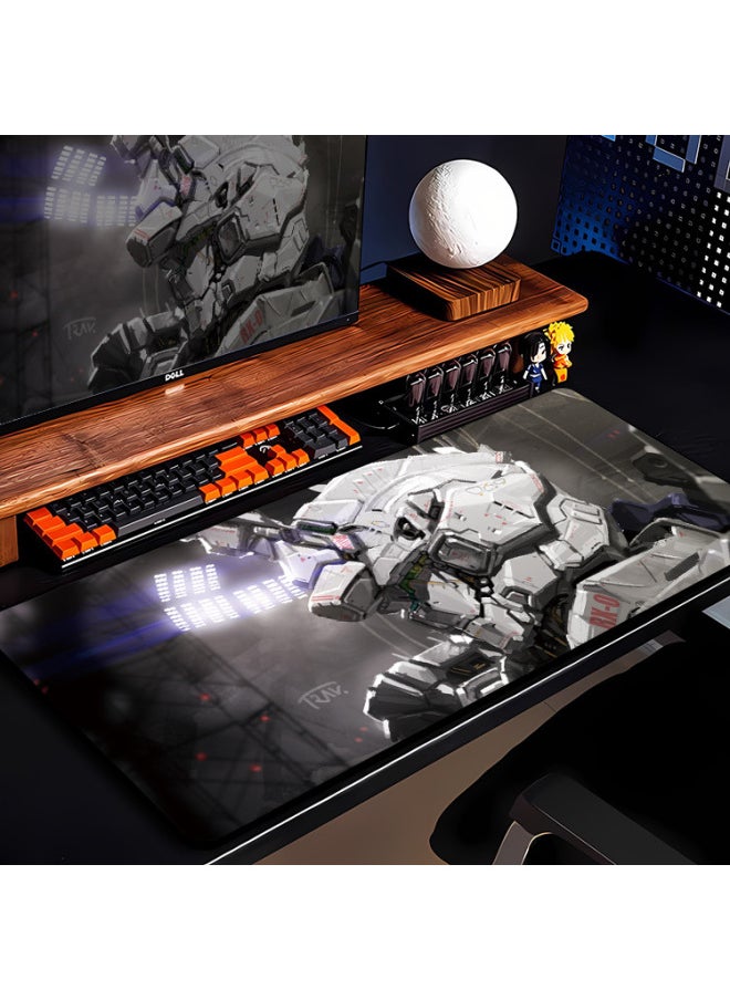 Mouse Pad A Generation Of Oversized Rubber Table Pad Animation Game Precision Lock Edge Mouse Pad Electric Competition Dirt-resistant-Color:900*400*3mm-Pattern:K35-Gundam White