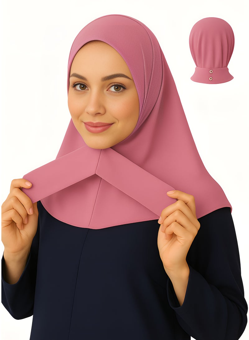 Ringfinity Instant Skin Red Hijab for Women – Lightweight Full Coverage Headscarf with Adjustable Non-Slip Fit, Ready to Wear Any season (1 Piece) - Image 1