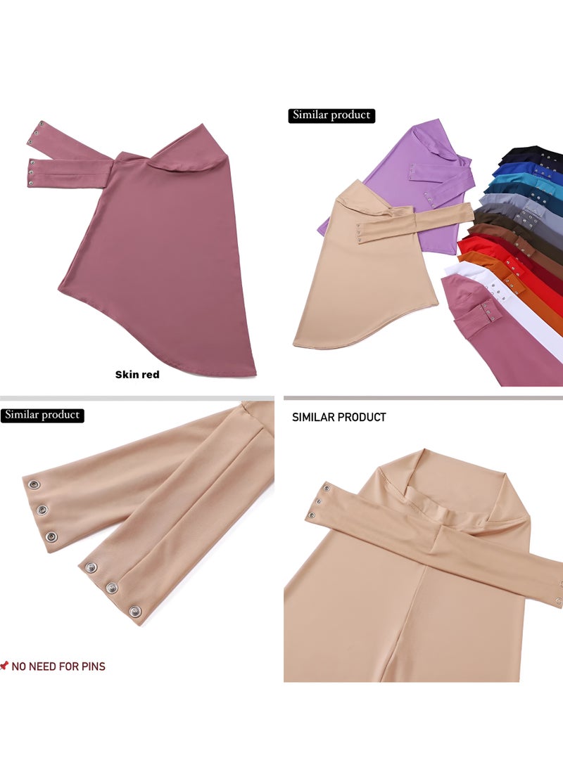 Ringfinity Instant Skin Red Hijab for Women – Lightweight Full Coverage Headscarf with Adjustable Non-Slip Fit, Ready to Wear Any season (1 Piece) - Image 5