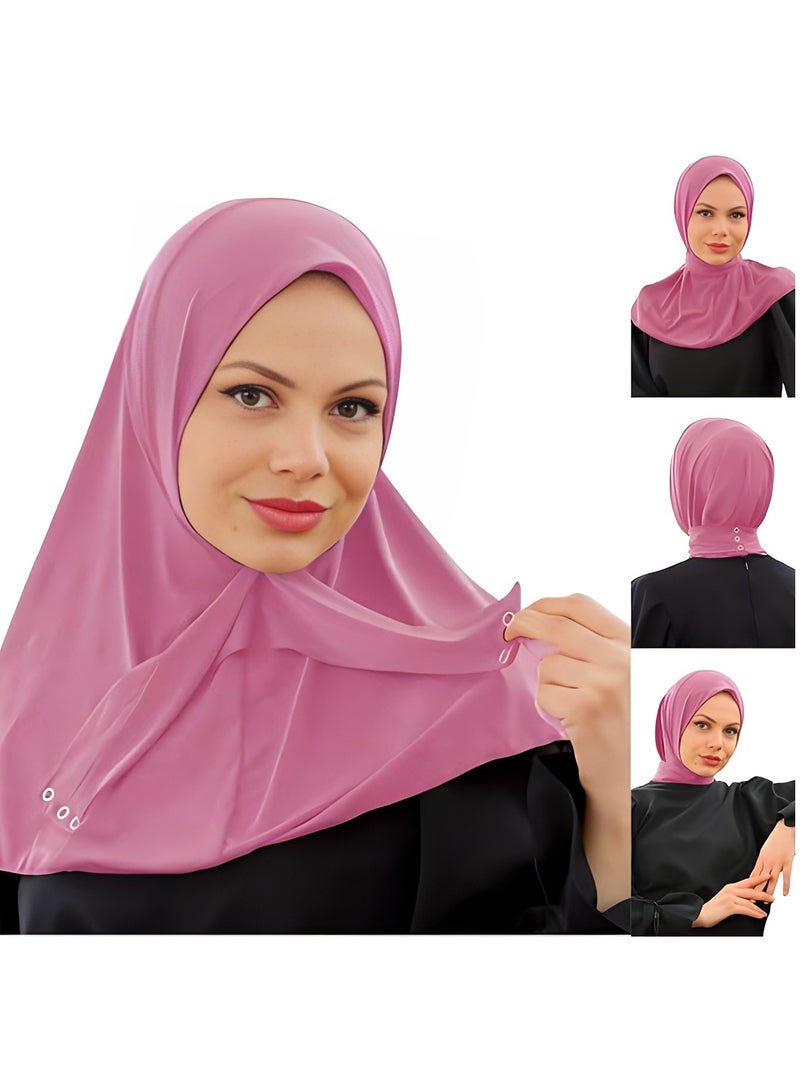 Ringfinity Elegant Instant Hijab for Women - Breathable Full Coverage Headscarf with Adjustable Drawstring & Non-Slip Snap Closure - Lightweight Polyester Scarf for UAE Heat, Ramadan, Workouts, or Special Occasions  - Image 2